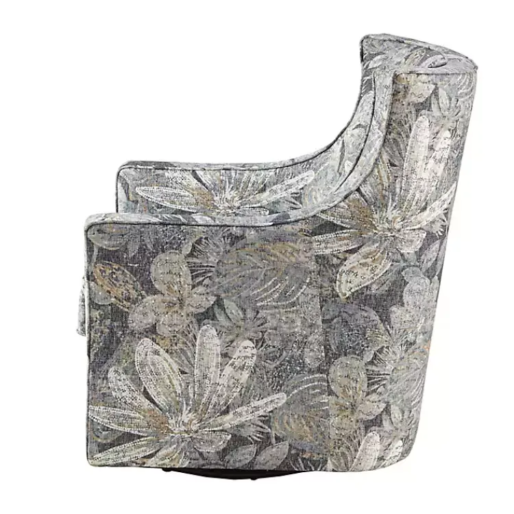 Kirklands Home Floral Swivel Mica Glider Accent Chair Blue Discount