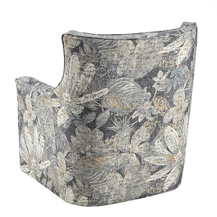 Kirklands Home Floral Swivel Mica Glider Accent Chair Blue Discount