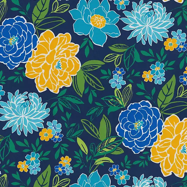 Kirklands Home Blue Floral Tufted Outdoor Seat Cushions, Set of 2 Outlet