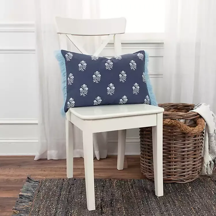 Pillows>Kirklands Home French Floral Lumbar Pillow Blue