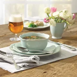 Kirklands Home French Scalloped Bead 4-pc. Dinnerware Set Blue Hot