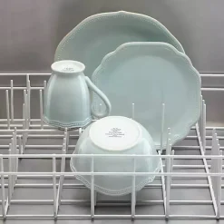 Kirklands Home French Scalloped Bead 4-pc. Dinnerware Set Blue Hot
