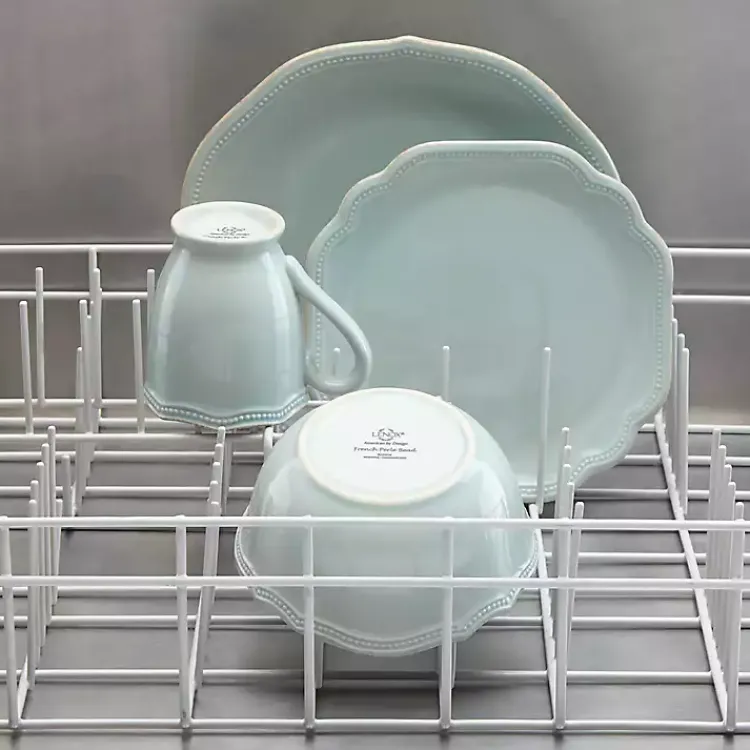 Kirklands Home French Scalloped Bead 4-pc. Dinnerware Set Blue Hot
