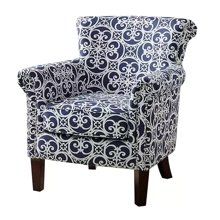 Kirklands Home Fretwork Accent Club Chair Blue Clearance