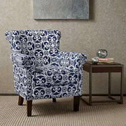 Kirklands Home Fretwork Accent Club Chair Blue Clearance