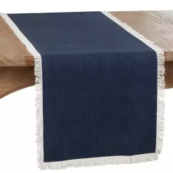 Kirklands Home Fringe Border Table Runner, 72 in. Blue Online