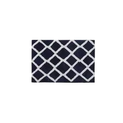 Kirklands Home Blue Geometric Pattern Reversible Bath Mat, 34 in. Online