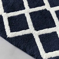 Kirklands Home Blue Geometric Pattern Reversible Bath Mat, 34 in. Online