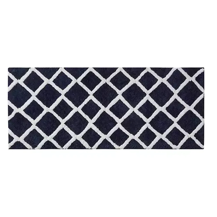 Kirklands Home Blue Geometric Pattern Reversible Bath Mat, 60 in. Online