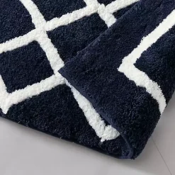 Kirklands Home Blue Geometric Pattern Reversible Bath Mat, 60 in. Online