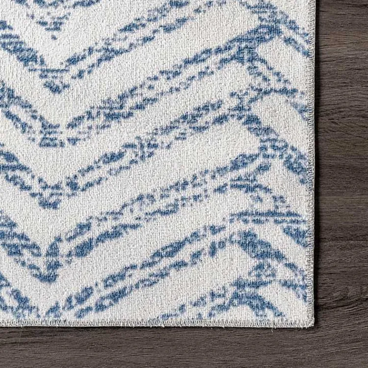 Kirklands Home Blue Geometric Pattern Washable Runner