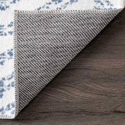 Kirklands Home Blue Geometric Pattern Washable Area Rug, 4x6 New