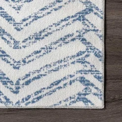Kirklands Home Blue Geometric Pattern Washable Area Rug, 5x8 Sale