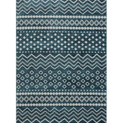Kirklands Home Geometric Stripe Washable Area Rug, 5x7 Blue Sale