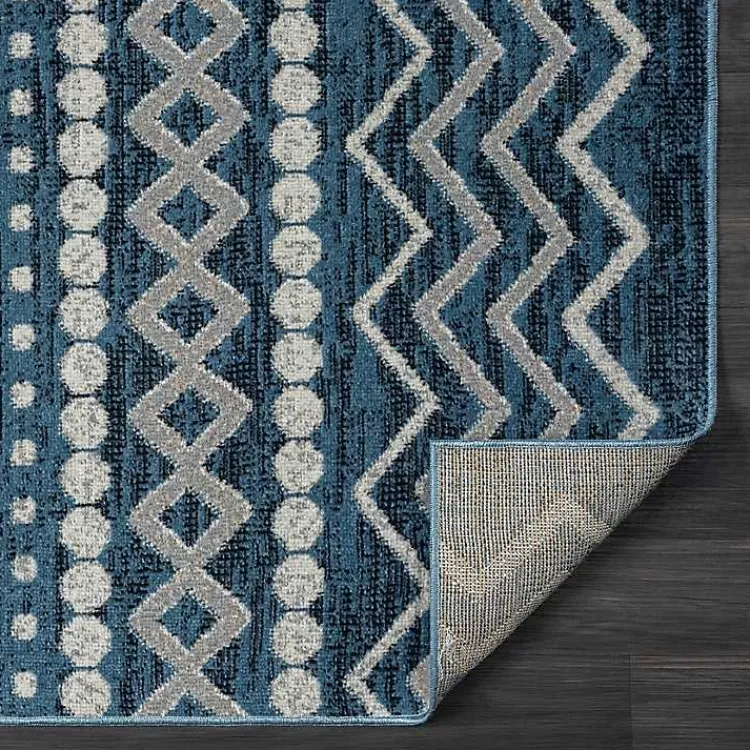 Kirklands Home Geometric Stripe Washable Area Rug, 5x7 Blue Sale