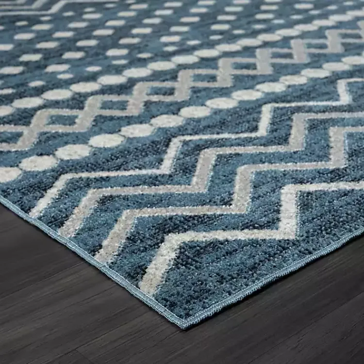 Kirklands Home Geometric Stripe Washable Area Rug, 5x7 Blue Sale
