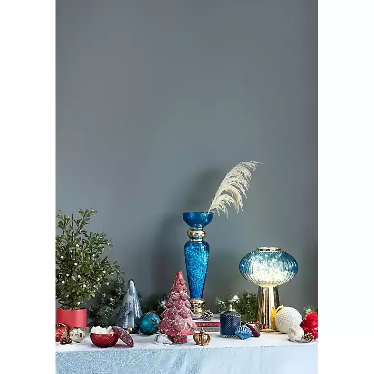 Christmas Decorations>Kirklands Home Glass Cone Shaped Christmas Tree, 10 in. Blue