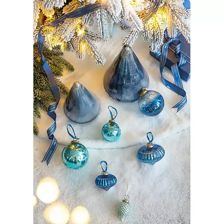 Christmas Decorations>Kirklands Home Glass Cone Shaped Christmas Tree, 10 in. Blue