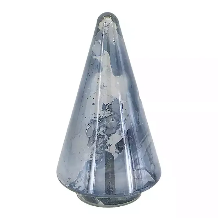 Christmas Decorations>Kirklands Home Glass Cone Shaped Christmas Tree, 11.5 in. Blue