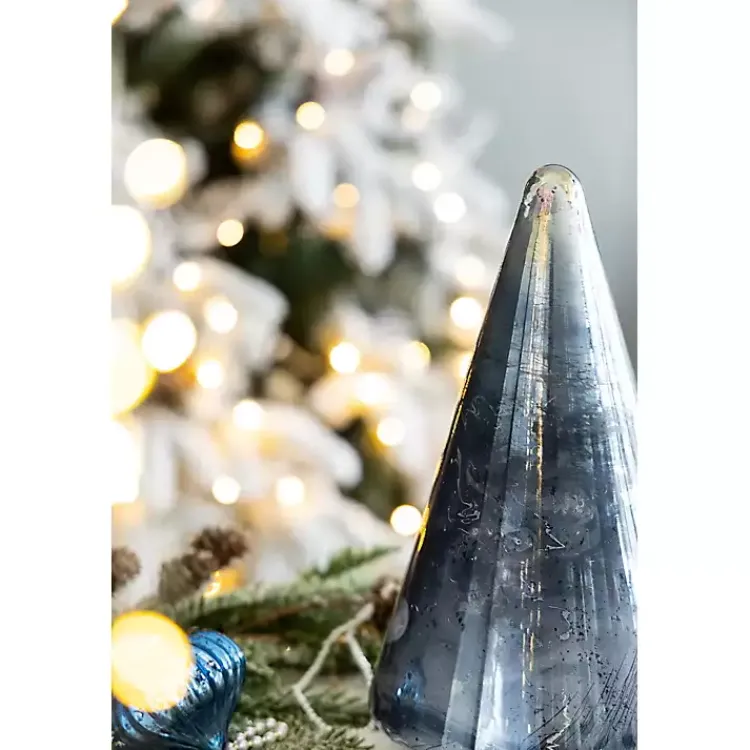 Christmas Decorations>Kirklands Home Glass Cone Shaped Christmas Tree, 11.5 in. Blue