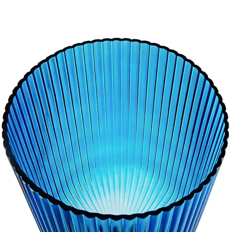 Vases>Kirklands Home Glass Vase with Silver Pedestal Base, 20 in. Blue