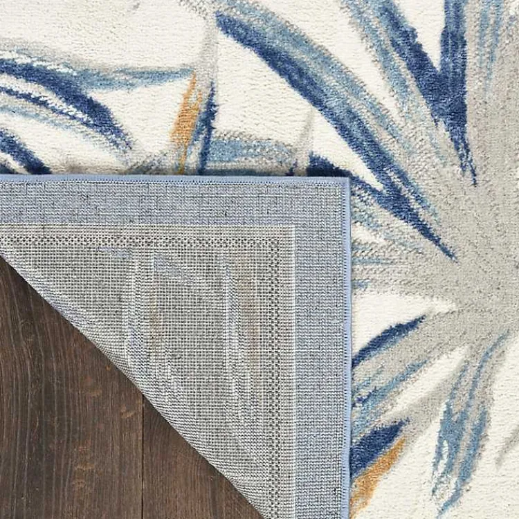 Kirklands Home Blue Grand Leaf Coastal Area Rug, 5x7