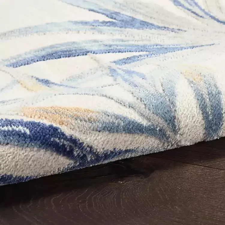Kirklands Home Blue Grand Leaf Coastal Area Rug, 5x7