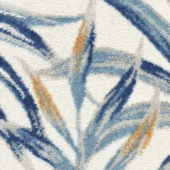 Kirklands Home Blue Grand Leaf Coastal Area Rug, 7x9 Clearance