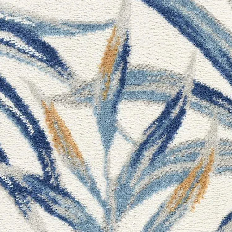 Kirklands Home Blue Grand Leaf Coastal Area Rug, 7x9 Clearance