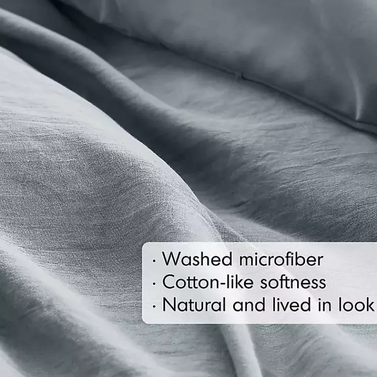 Kirklands Home Gray Pleated Grid 3-pc. Queen Comforter Set Blue Discount
