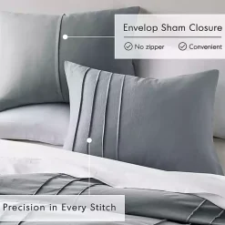 Kirklands Home Gray Pleated Grid 3-pc. King Comforter Set Blue Best