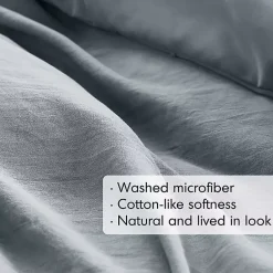 Kirklands Home Gray Pleated Grid 3-pc. King Comforter Set Blue Best