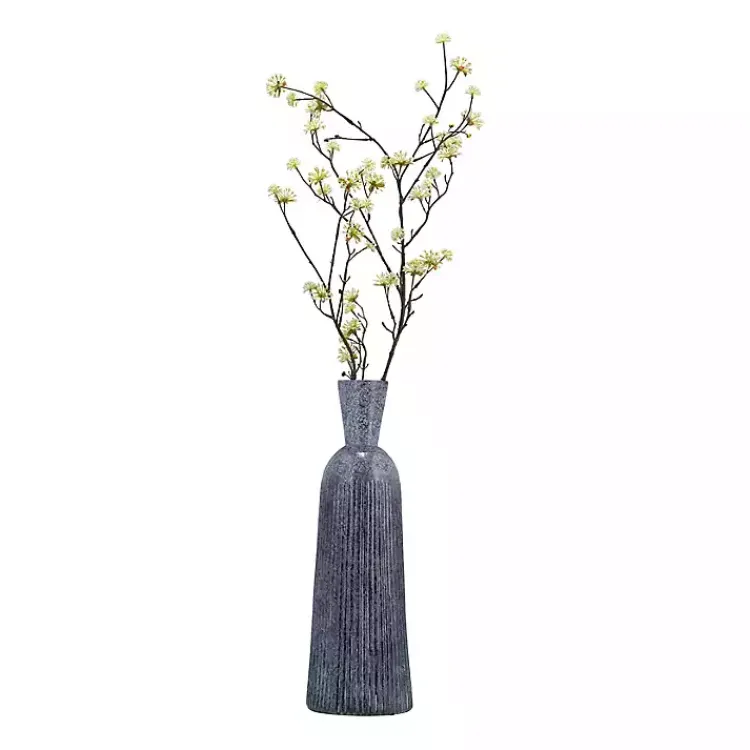 Vases>Kirklands Home Grooved Glass Vase, 20in Blue