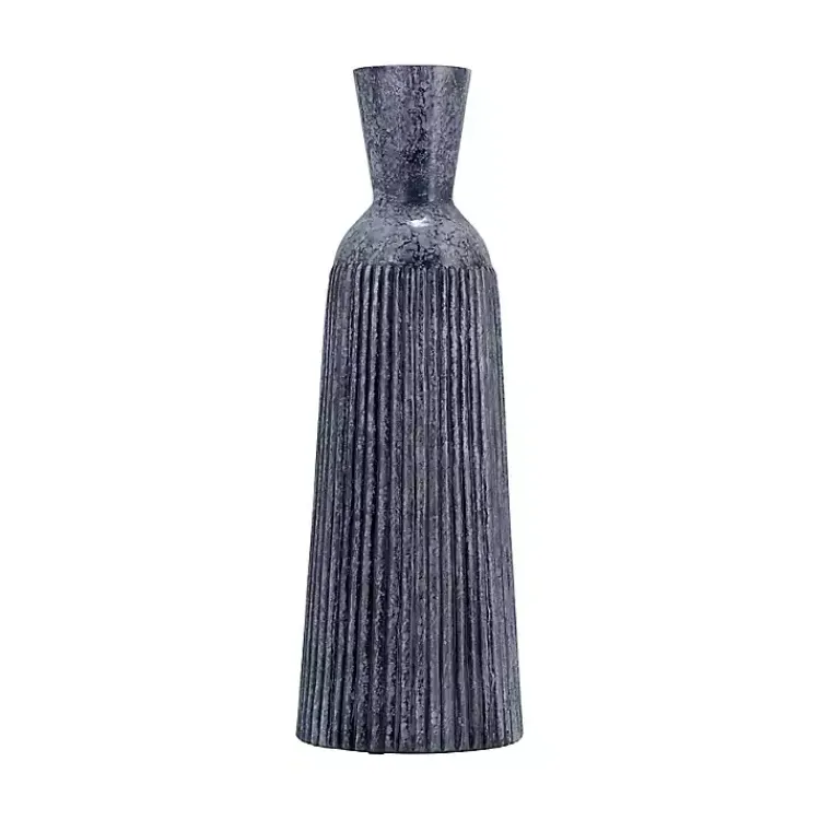 Vases>Kirklands Home Grooved Glass Vase, 16in Blue