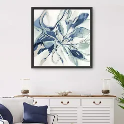 Kirklands Home Blue Halcyon Framed Canvas Art Print New