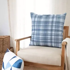 Pillows>Kirklands Home Handwoven Plaid Throw Pillow Blue