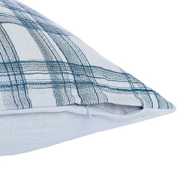 Pillows>Kirklands Home Handwoven Plaid Throw Pillow Blue