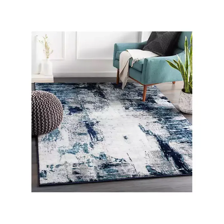 Kirklands Home Blue Harper Abstract Area Rug, 5x7 Clearance