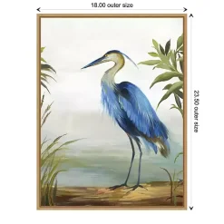 Kirklands Home Heron Framed Canvas Art Print Blue Discount