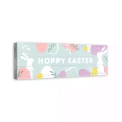 Easter Decorations>Kirklands Home Hoppy Easter Canvas Wall Plaque Blue