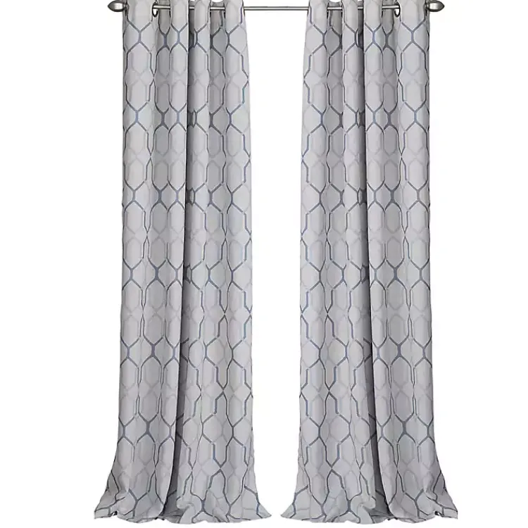 Kirklands Home Blue Interlock Single Curtain Panel, 84 in. Best