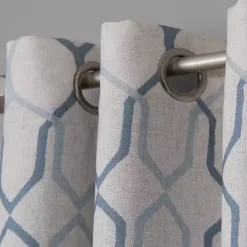 Kirklands Home Blue Interlock Single Curtain Panel, 84 in. Best