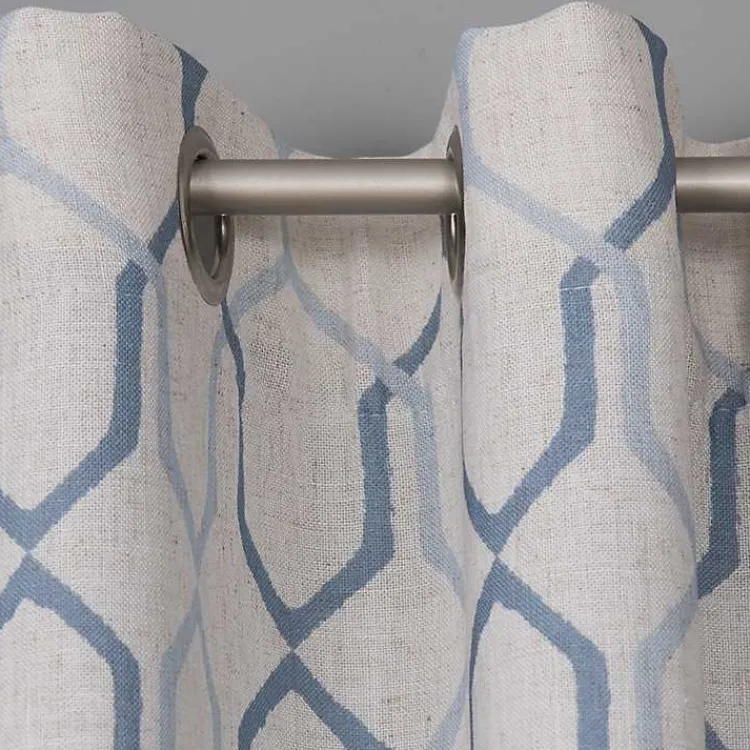 Kirklands Home Blue Interlock Single Curtain Panel, 84 in. Best