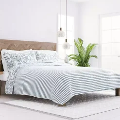 Kirklands Home Blue Jacobean Reversible 2-pc. Twin Quilt Set Best