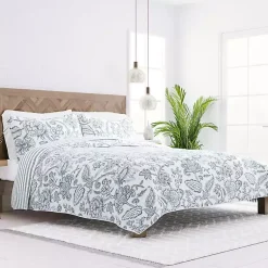 Kirklands Home Blue Jacobean Reversible 3-pc. Queen Quilt Set Outlet