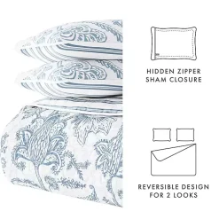 Kirklands Home Blue Jacobean Reversible 3-pc. Queen Quilt Set Outlet