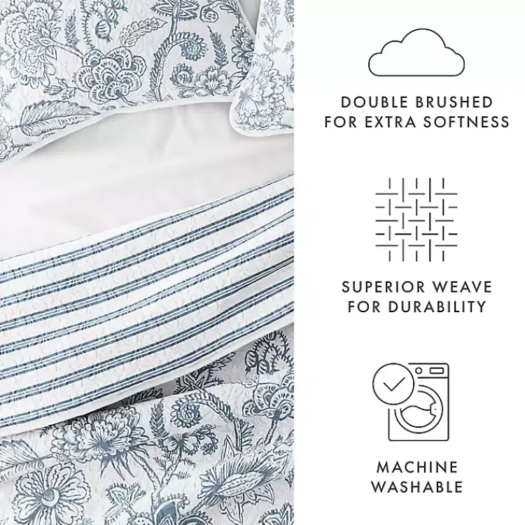 Kirklands Home Blue Jacobean Reversible 3-pc. King Quilt Set Hot