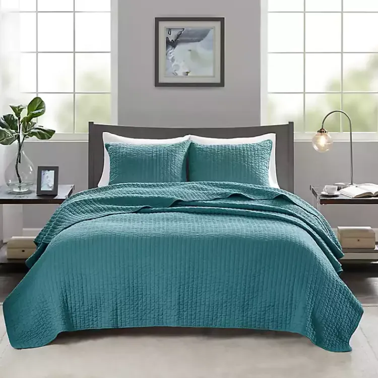 Kirklands Home Jaxson 3-pc. Reversible King Coverlet Set Blue Online