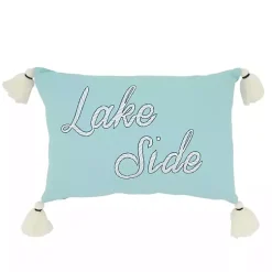 Pillows>Kirklands Home Lake Side Tassel Lumbar Pillow Blue