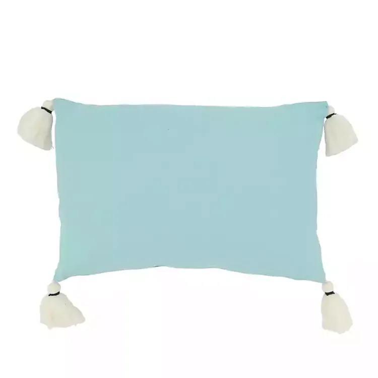 Pillows>Kirklands Home Lake Side Tassel Lumbar Pillow Blue